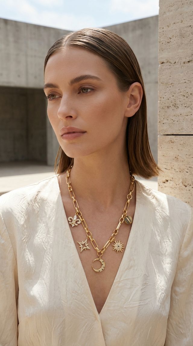 Envy Statement Charm Necklace Gold