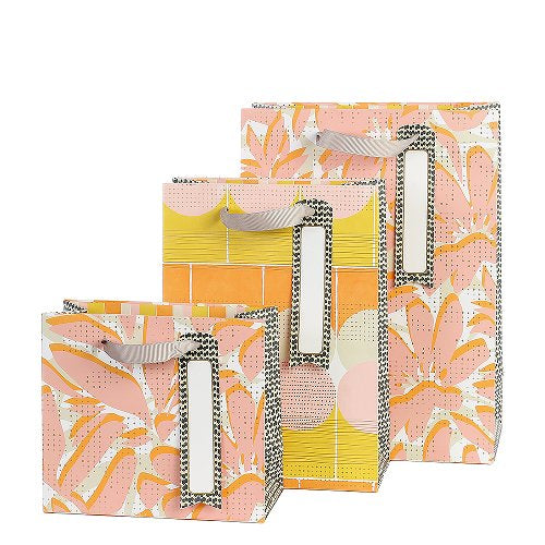 Pink & Orange Abstract Mixed Sizes Gift Bags