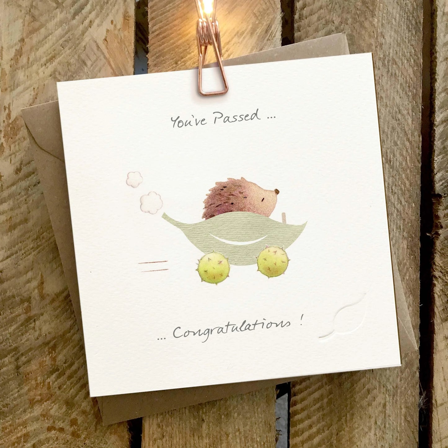 You’ve Passed Congrats Hedgehog Greetings Card