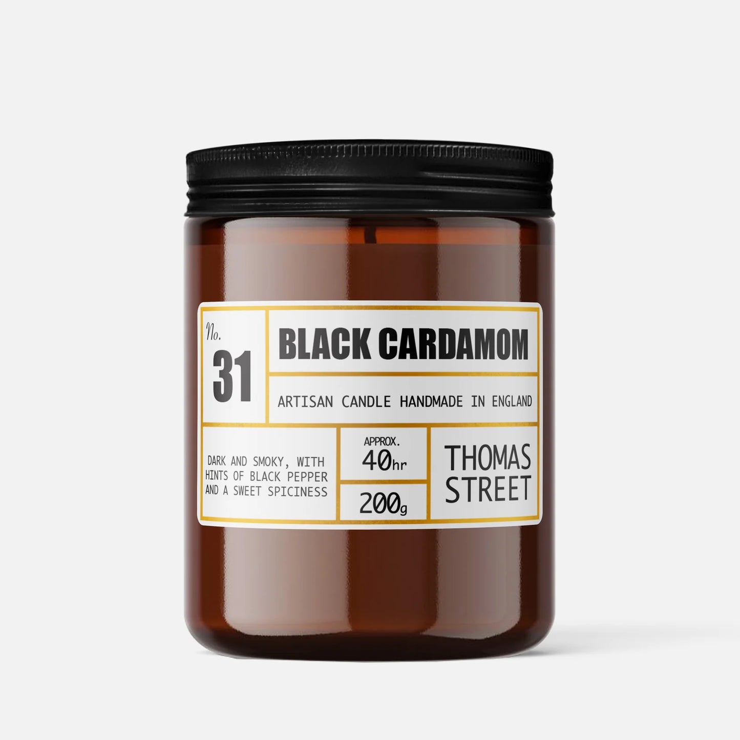 Thomas Street Apothecary Candle Jar 200g Black Cardamom No.31
