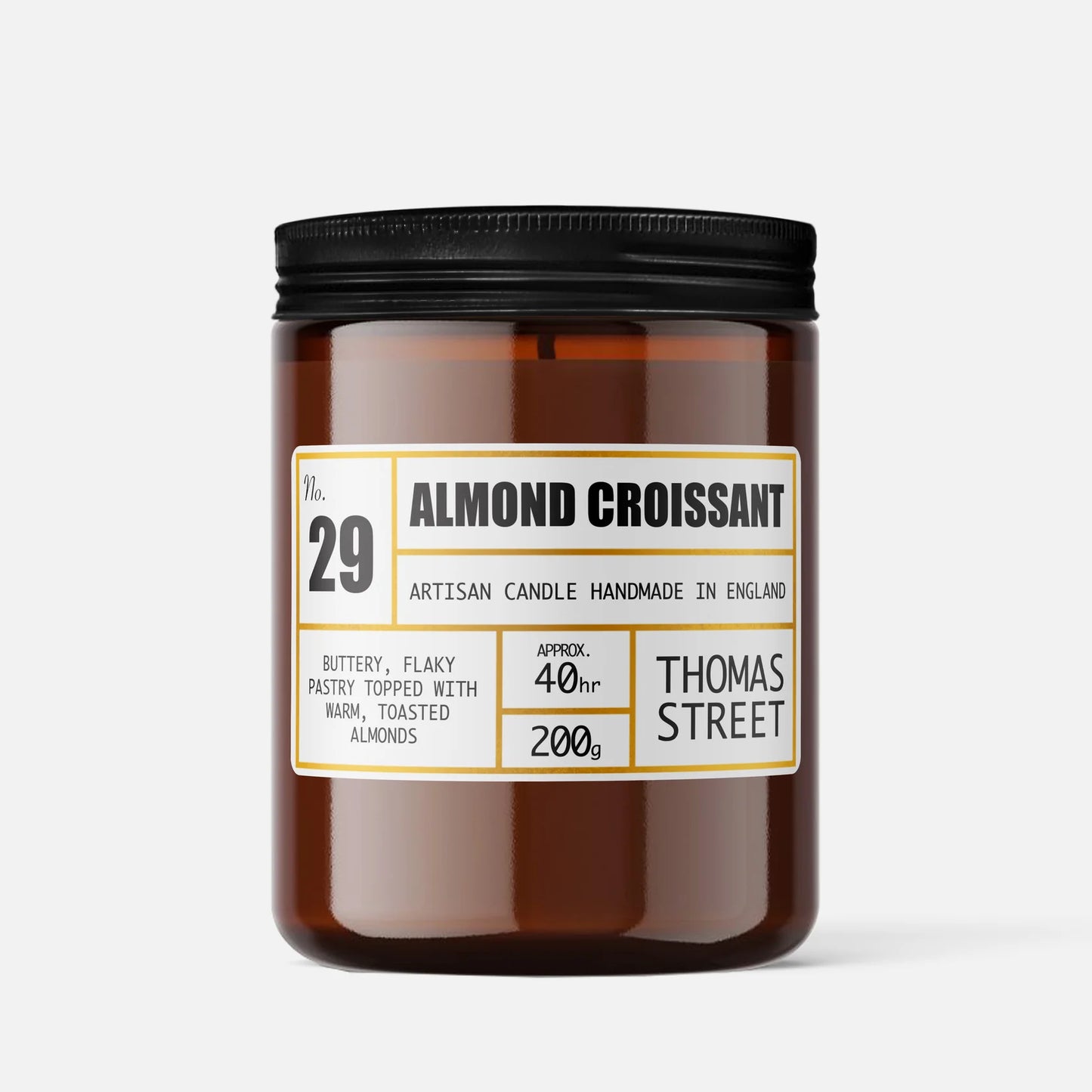 Thomas Street Apothecary Candle Jar 200g Almond Croissant No.29