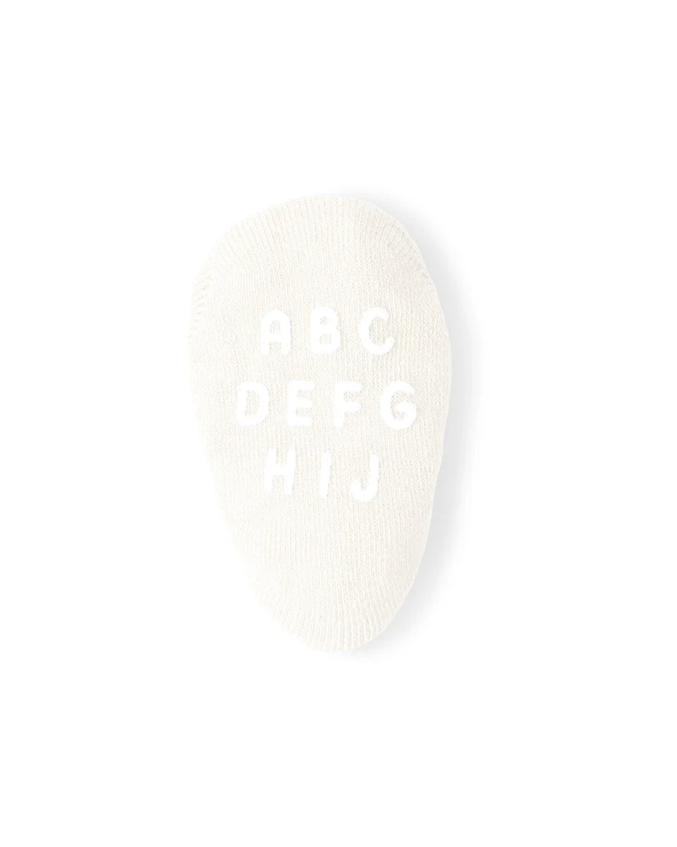 Alphabet No Show Baby Socks Ivory