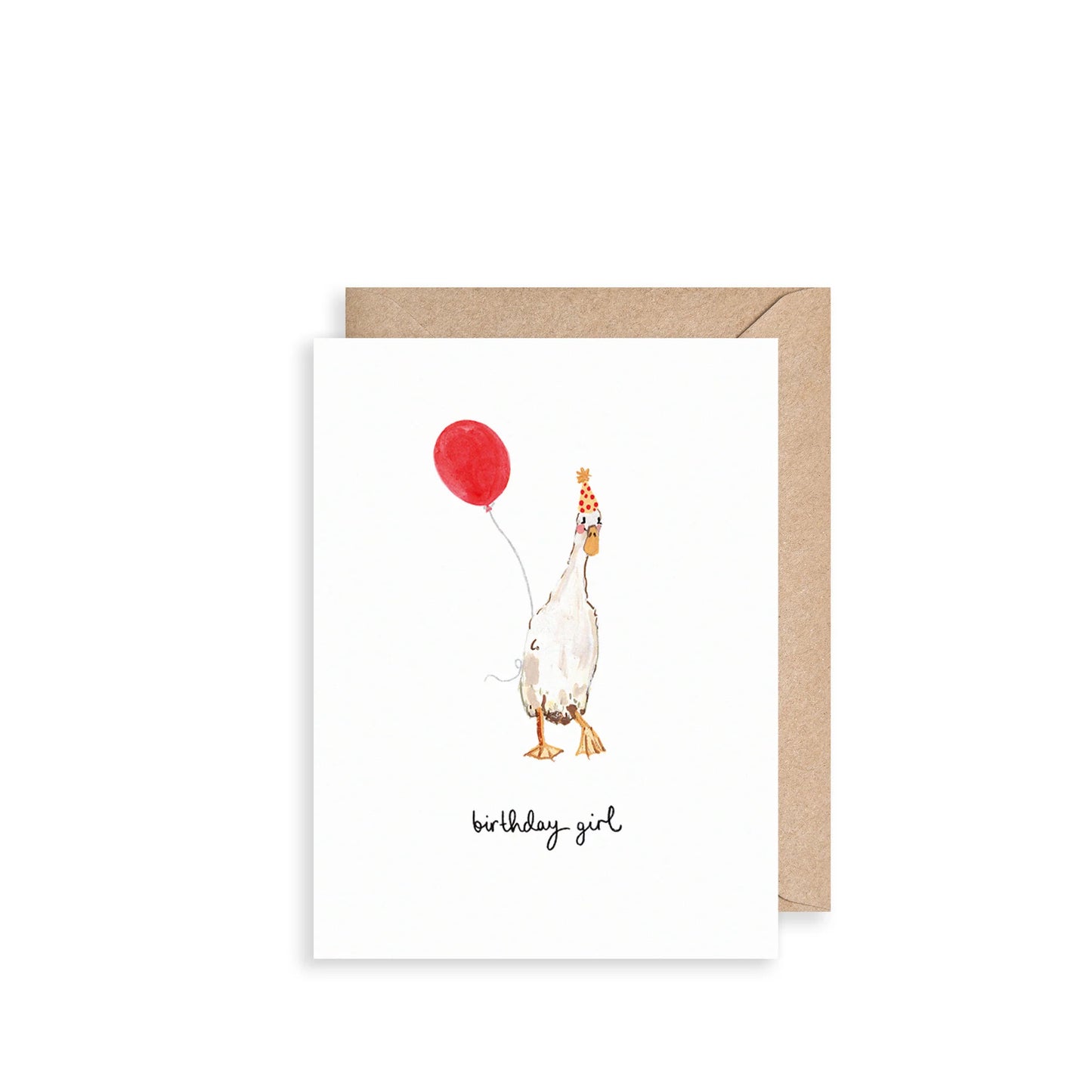 Duck Birthday Girl Mini Greetings Card