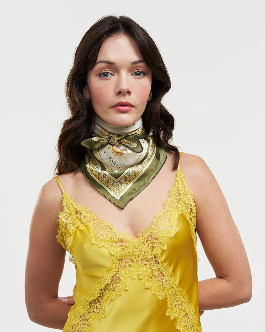 Fable Nouveau Floral Yellow Scarf