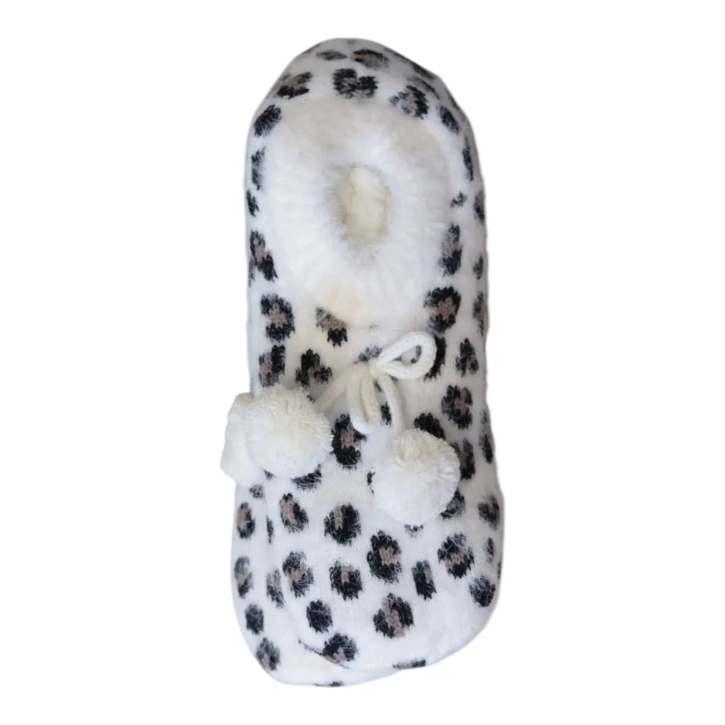 Cream Leopard Super Cosy Slippers