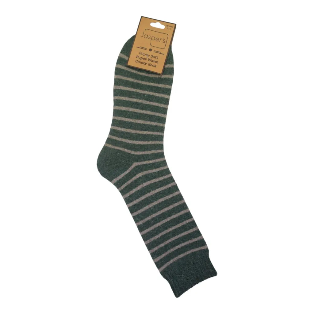 Green & Grey Striped Men’s Socks