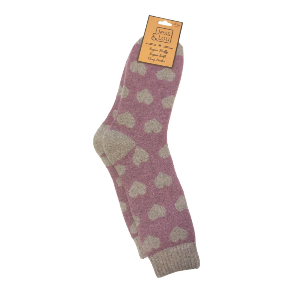Lavender Heart Cosy Socks