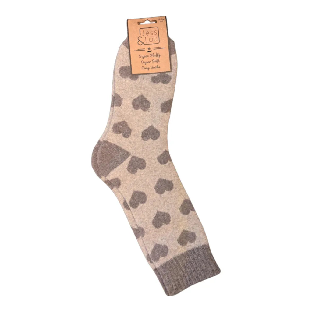 Cappuccino Heart Cosy Socks