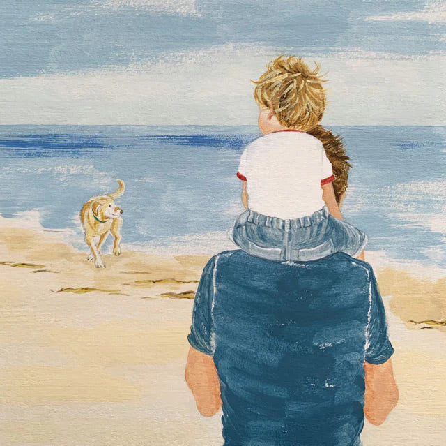 My Daddy’s Shoulders Greetings Card By Helen Braid