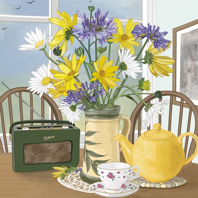Teatime Greetings Card By Mig Wyeth