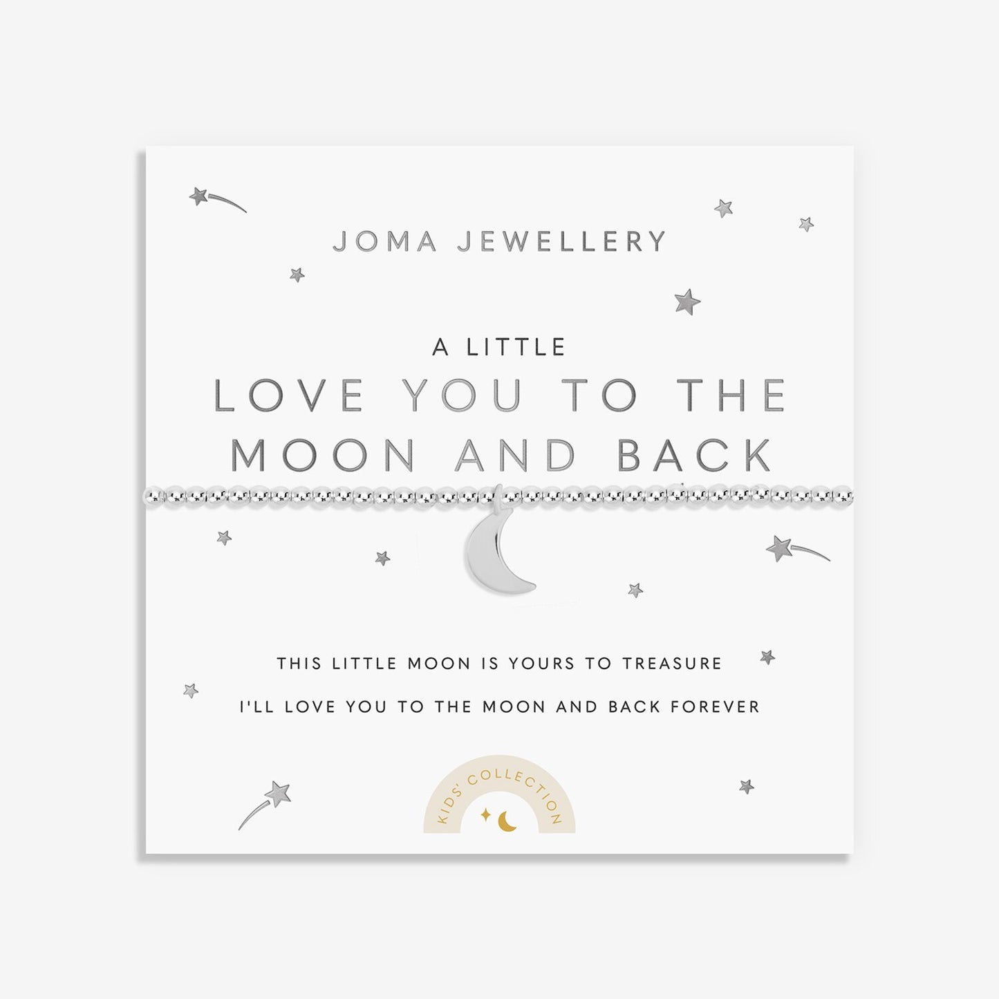 Children's A Little Moon & Back Silver Bracelet