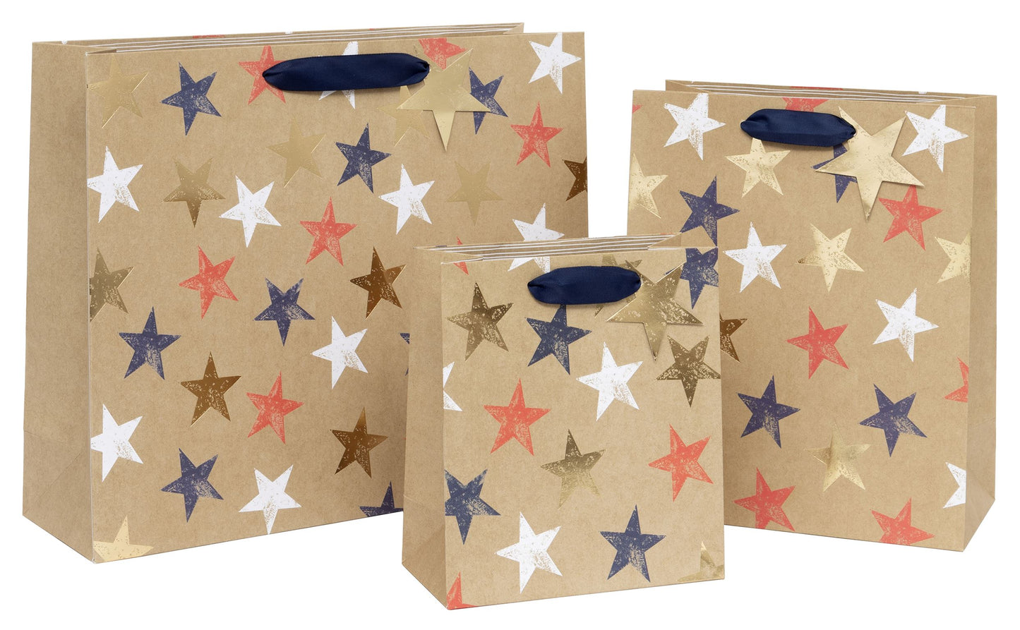Kraft Stars Medium Gift Bag