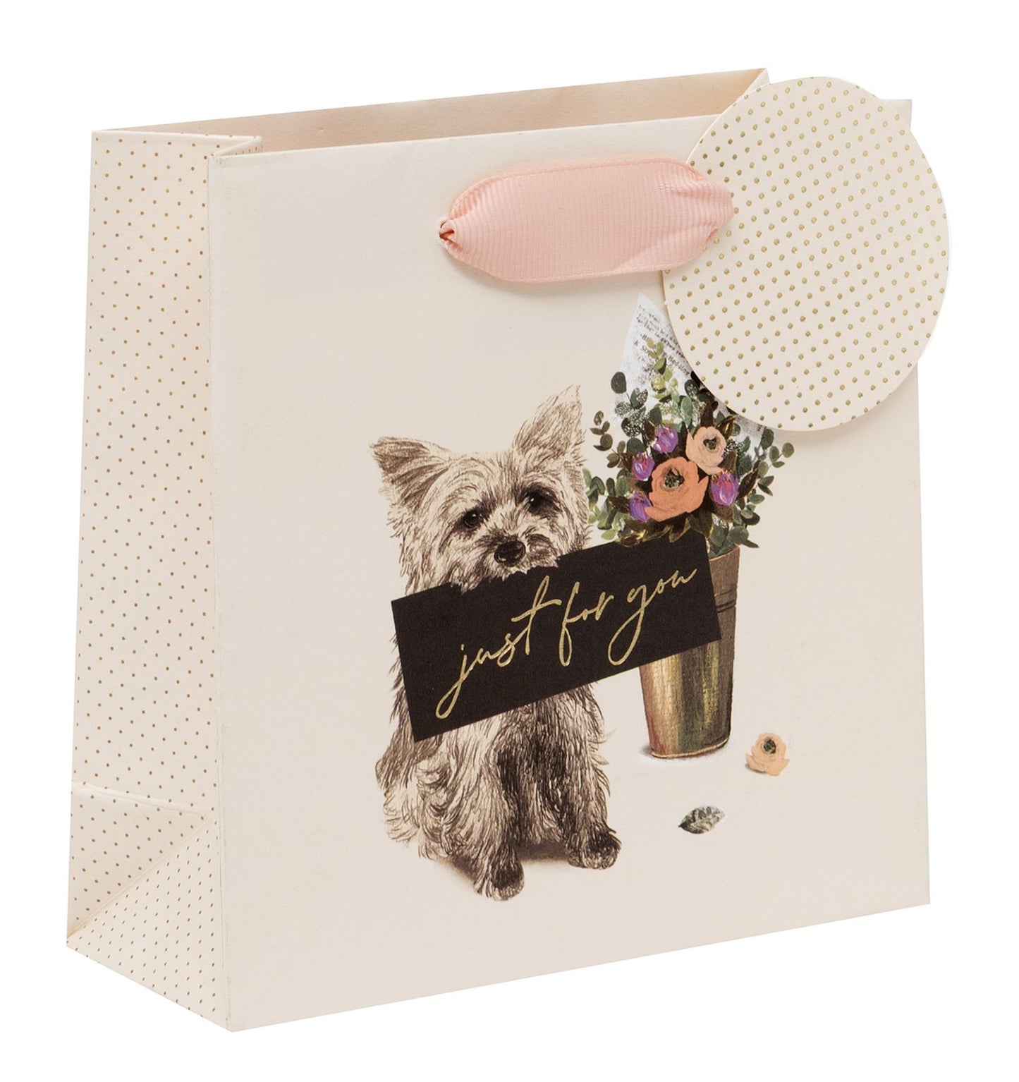 Dog & Flowers Small Gift Bag