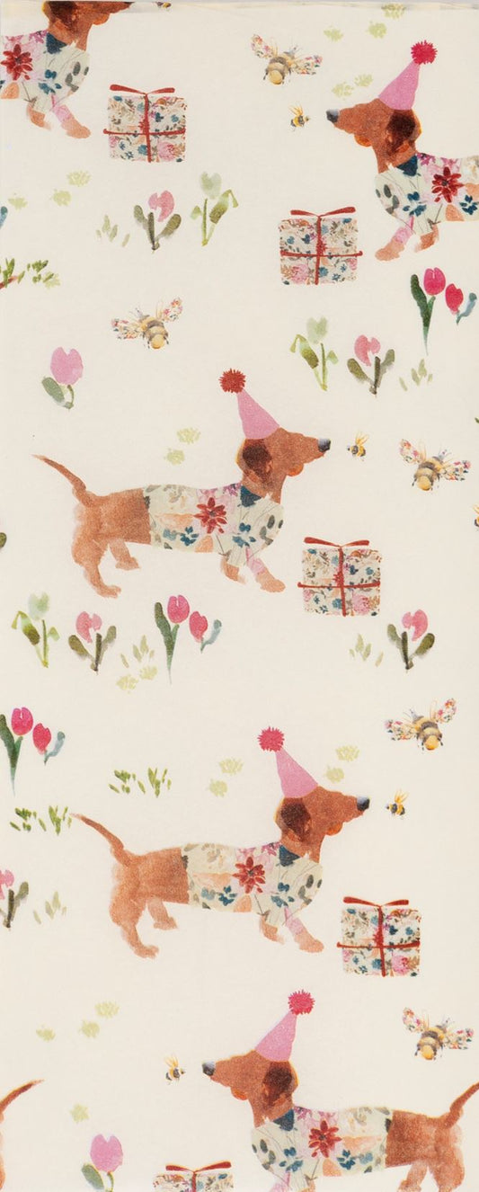 Sausage Dog Tissue Paper Four Sheets