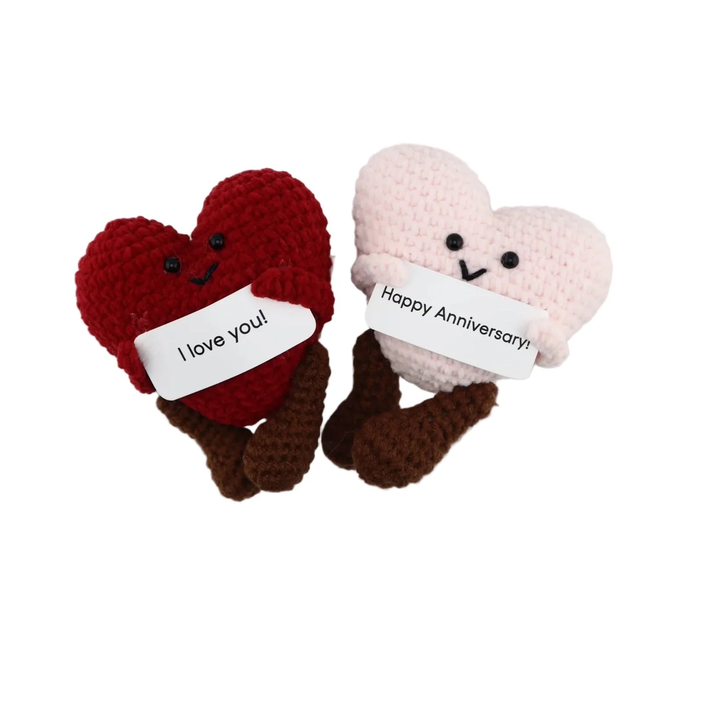 Knitted Positive Hearts