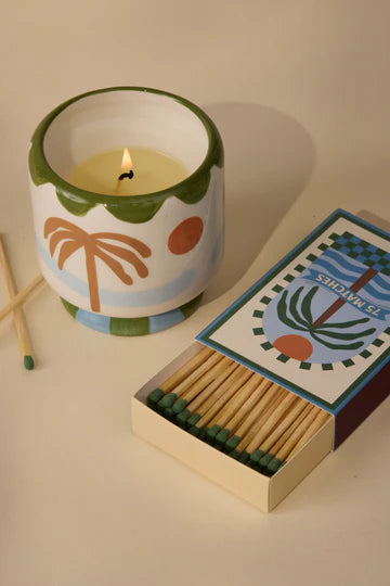 Adopo Lush Palms Ceramic Candle
