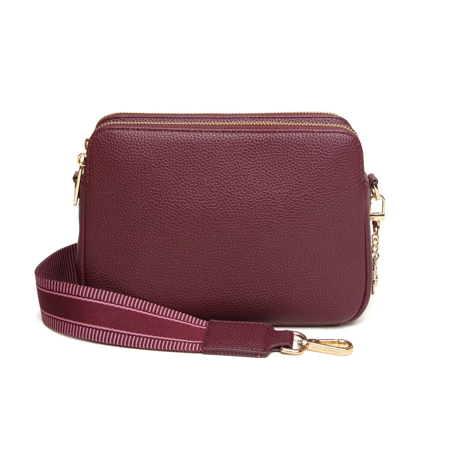 Alice Wheeler Dual Zip Handbag Berry