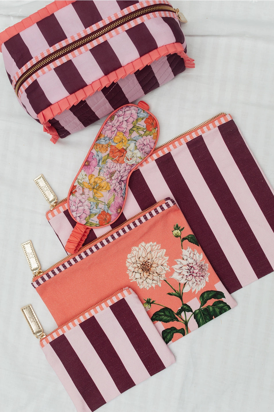 Joy Floral & Stripe Reversible Eyemask