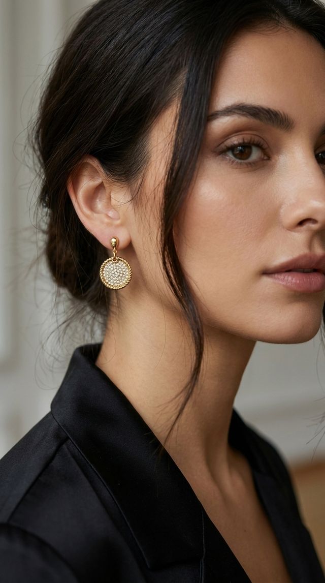 Envy Textured Disc Earrings Gold