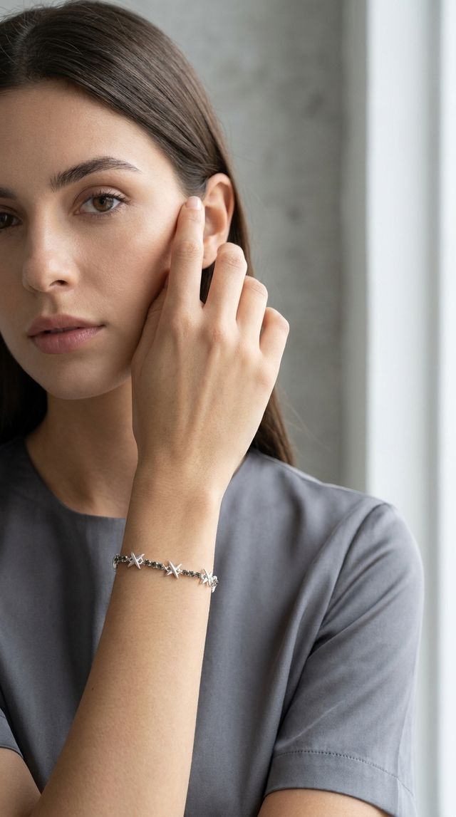 Envy Silver & Black Crystal Bracelet