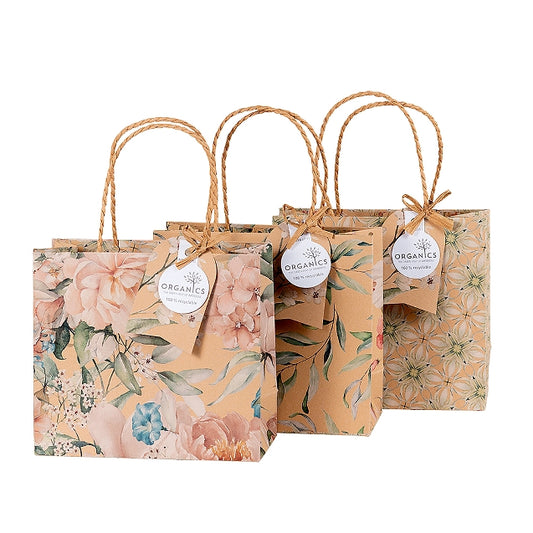 Floral Kraft Gift Bags