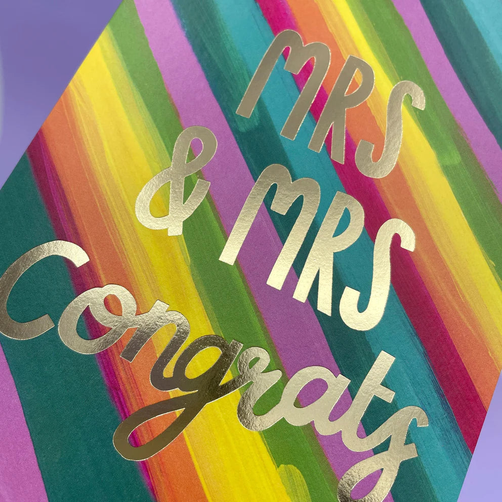 Mrs & Mrs Wedding Congrats! Greetings Card