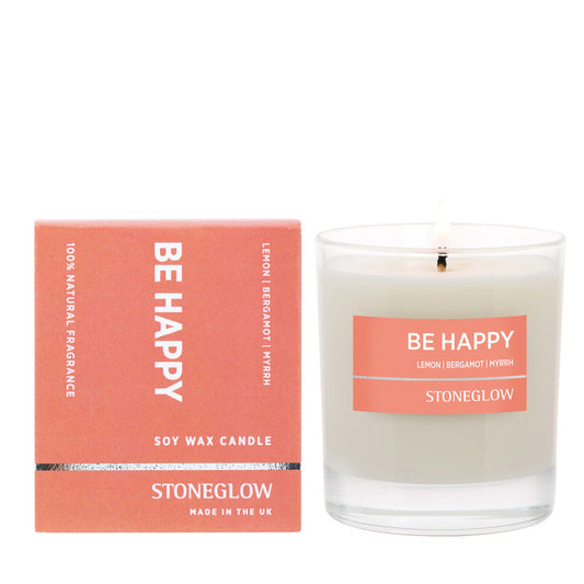 Be Happy Glass Tumbler Pure Soya Wax Candle