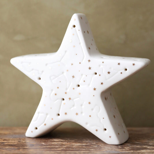 White LED Constellation Ceramic Star Decoration