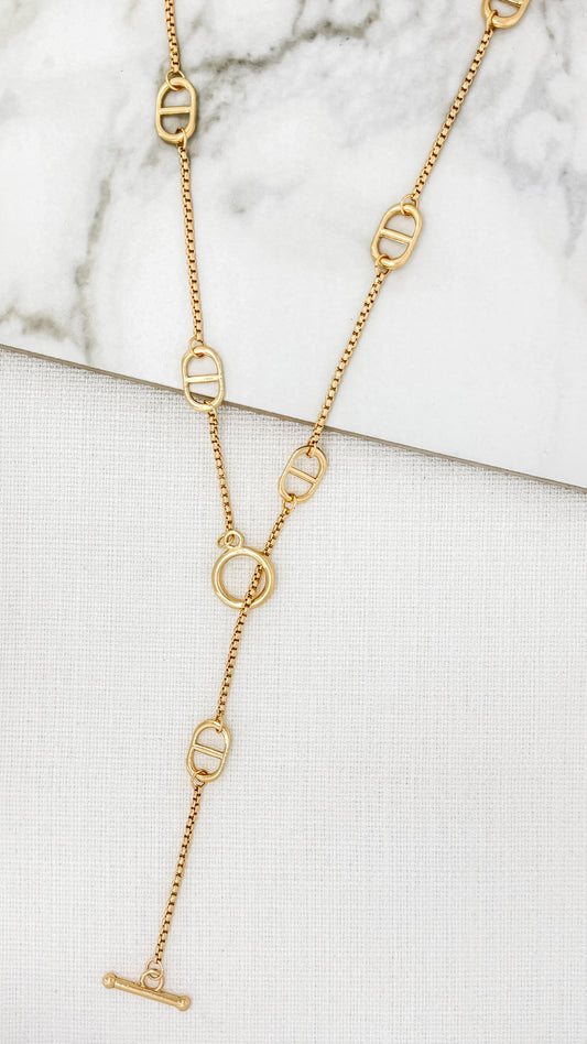 Gold Geometric Style Chain Necklace