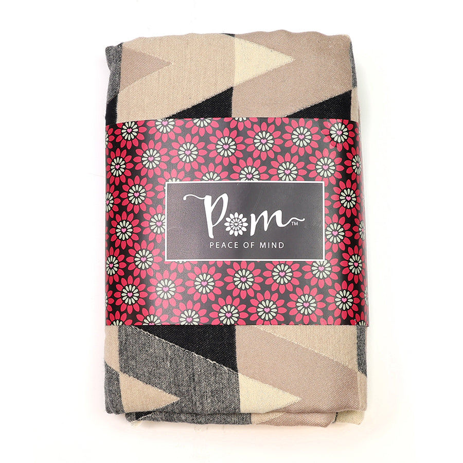 Cheveron Blend Scarf in Black & Mushroom