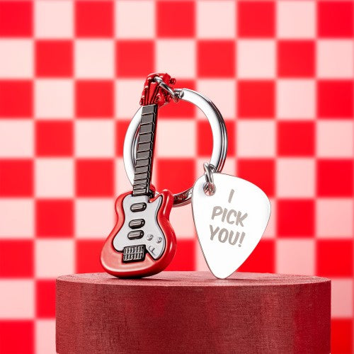 Metalmorphose Keyring Red Guitar & Pick