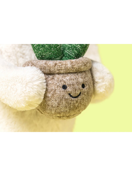 Cream Bunny With Plant