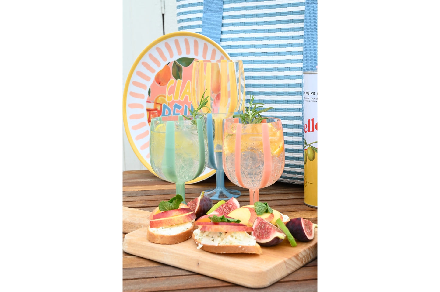 Portofino Stripe Stacking Wine Glasses (set of 4)