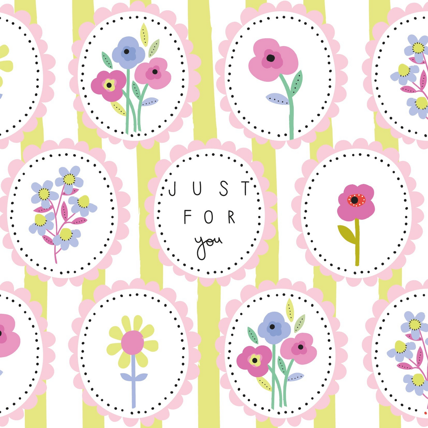 Just For You Floral Greetings Card