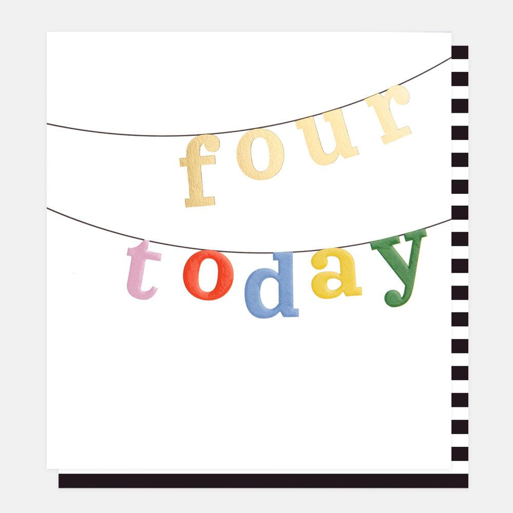 Four Today Bunting Greetings Card