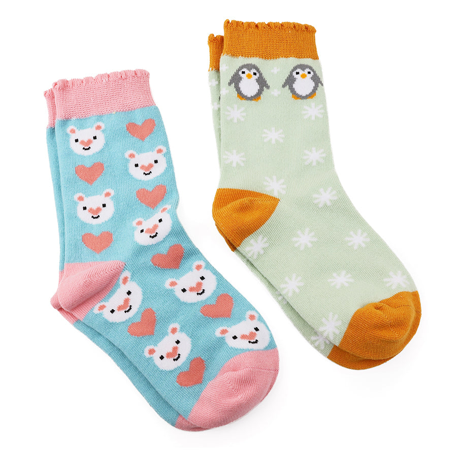 Winter Wonderland Penguin & Polar Bear Socks