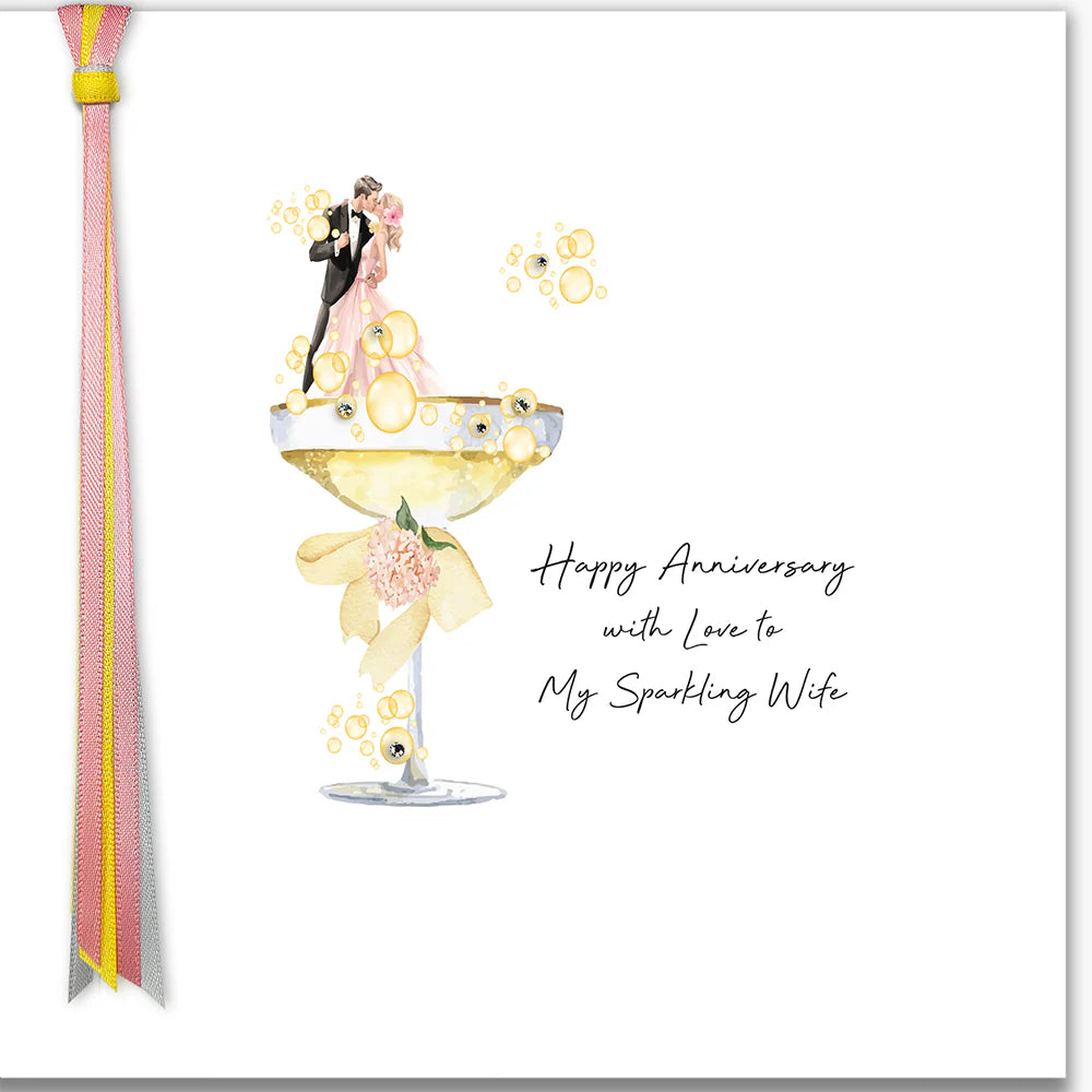 Sparkling Wife Anniversary Greetings Card