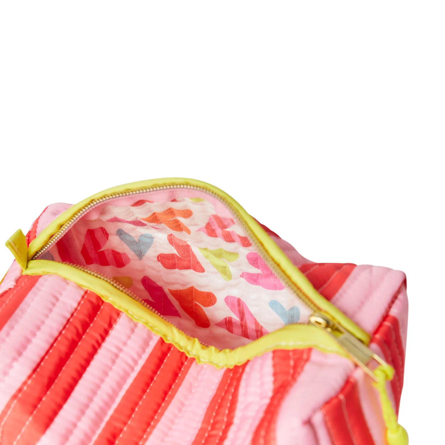 Pink & Red Striped Quilted Wasbag