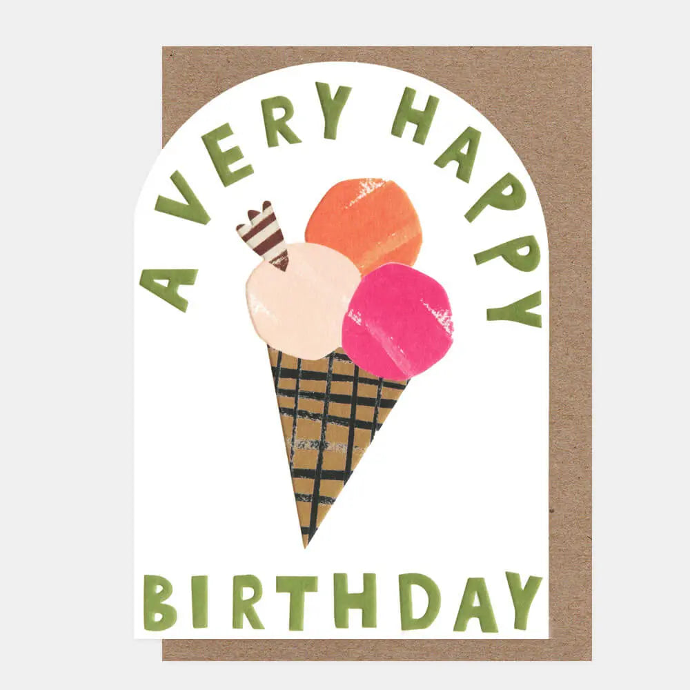 Birthday Ice Cream Cone Greetings Card