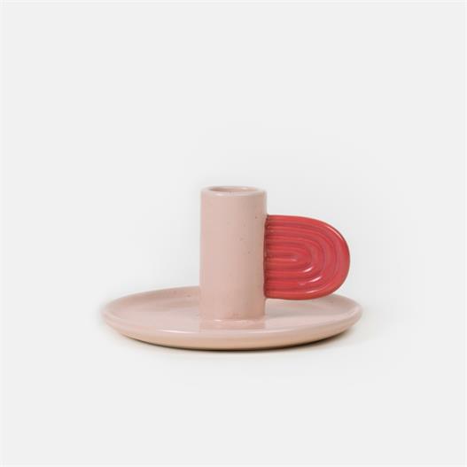 Funky Candle Holder In Pink & Red