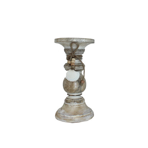 Wooden Candle Holder Shell Decoration