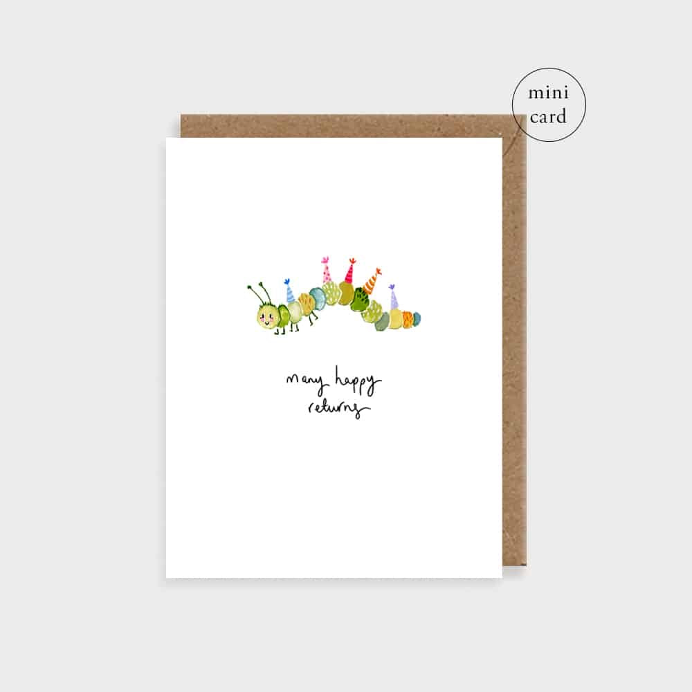 Caterpillar Mini Greetings Card