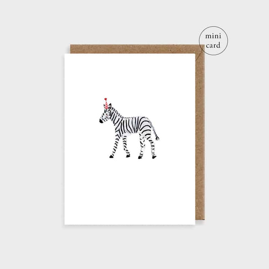 Zebra Mini Greetings Card