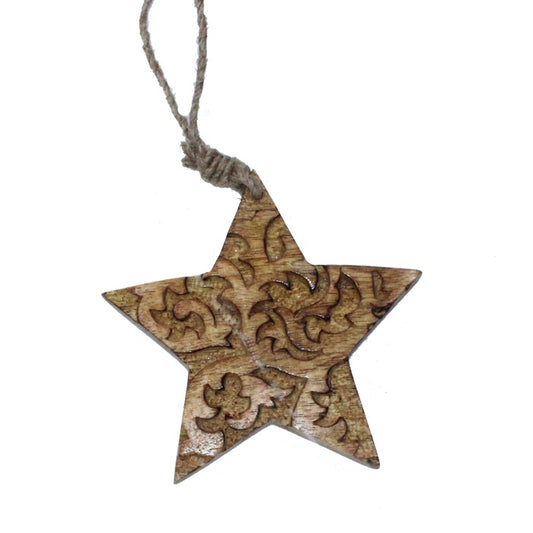 Wooden Star Hanging Ornament
