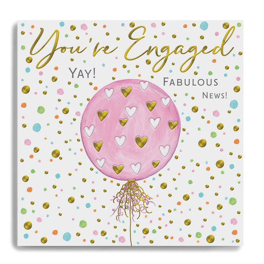 You’re Engaged Pink Balloon Greetings Card