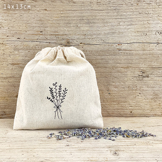 Dried Lavender in a Drawstring Bag