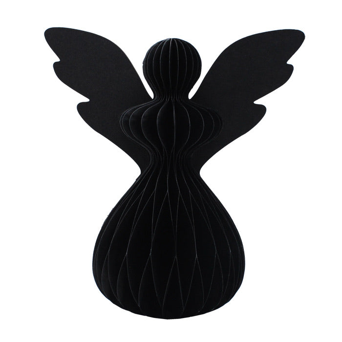 Small Black Honeycomb Paper Standing Angel Decoration