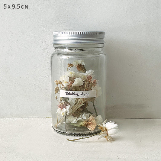 Jar of Dried Flowers Thinking of You