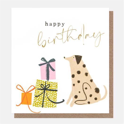 Happy Birthday Spotty Dog Greetings Card