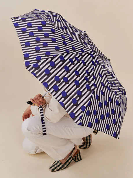 Polkastripe Compact Eco-Friendly Duck Umbrella